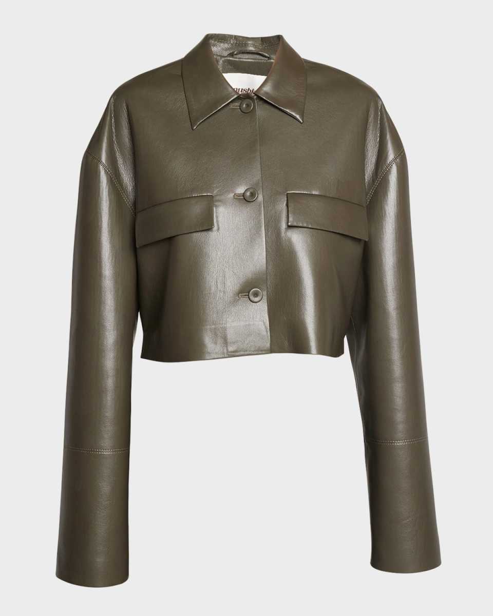 Holleen Cropped Alt-Leather Jacket